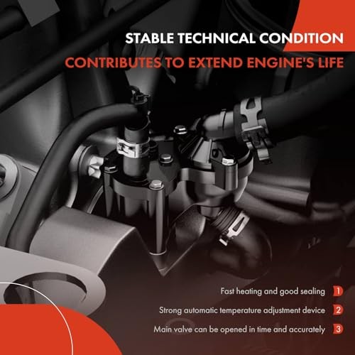 Engine Coolant Thermostat Housing Assembly Compatible with Jaguar S-Type 2003