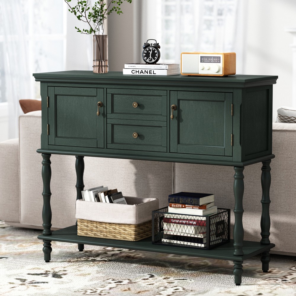 Sideboard Storage Dining Buffet Cabinet Console Table with Shelf&Drawers Green