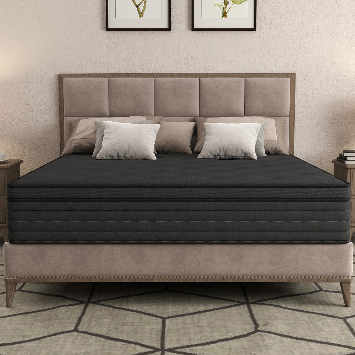 12"14" Twin Full Queen King Size Mattress Memory Foam Hybrid Spring Bed In a Box