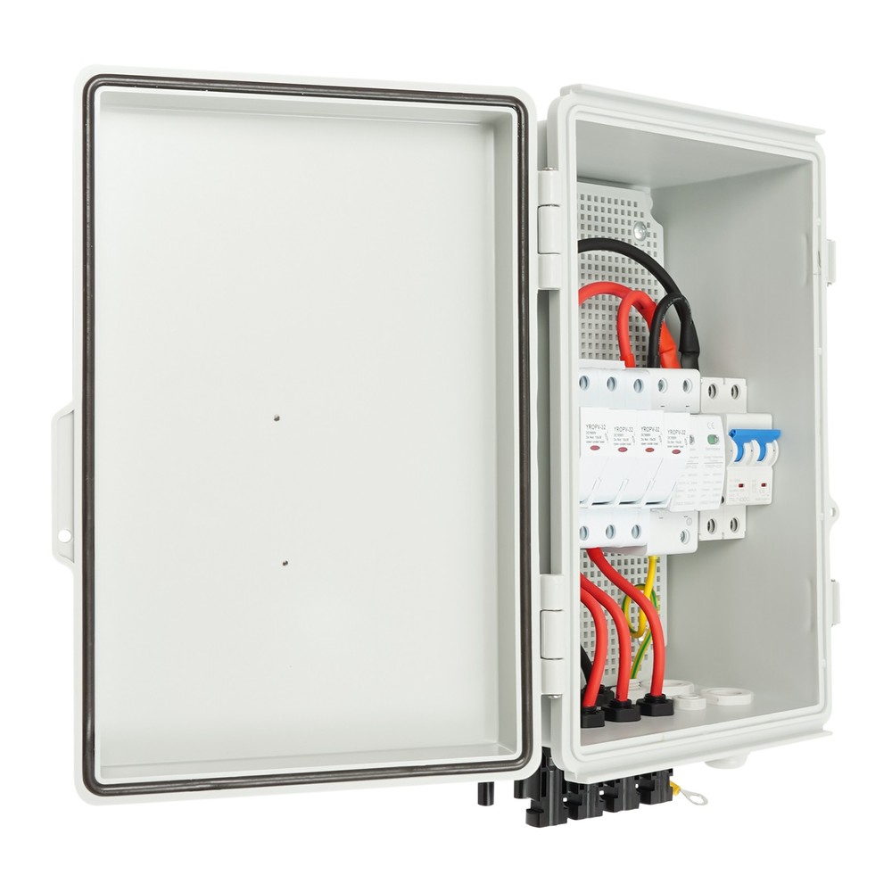Solar Combiner Box PV Combiner 63A Circuit Breaker 4-String For Solar Panel Kit