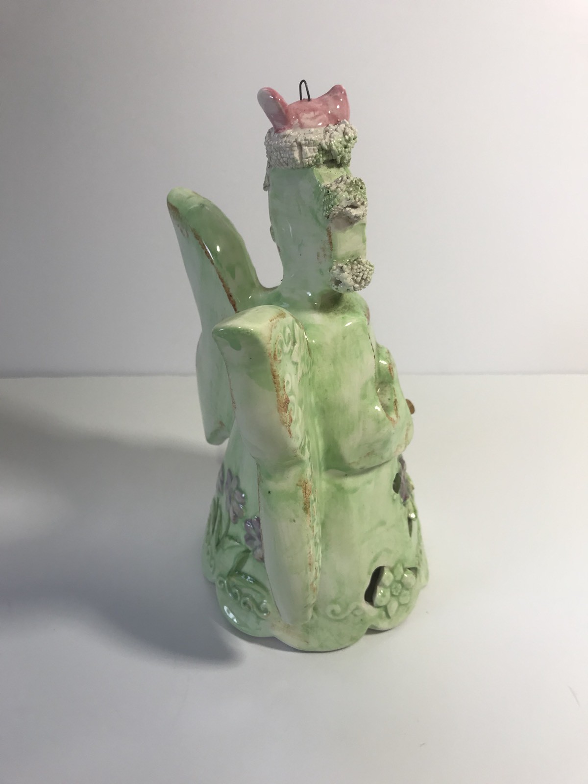 Midwestern Home WHIMSICAL GARDEN ANGEL BIRDHOUSE 10" TALL Ceramic Hanging