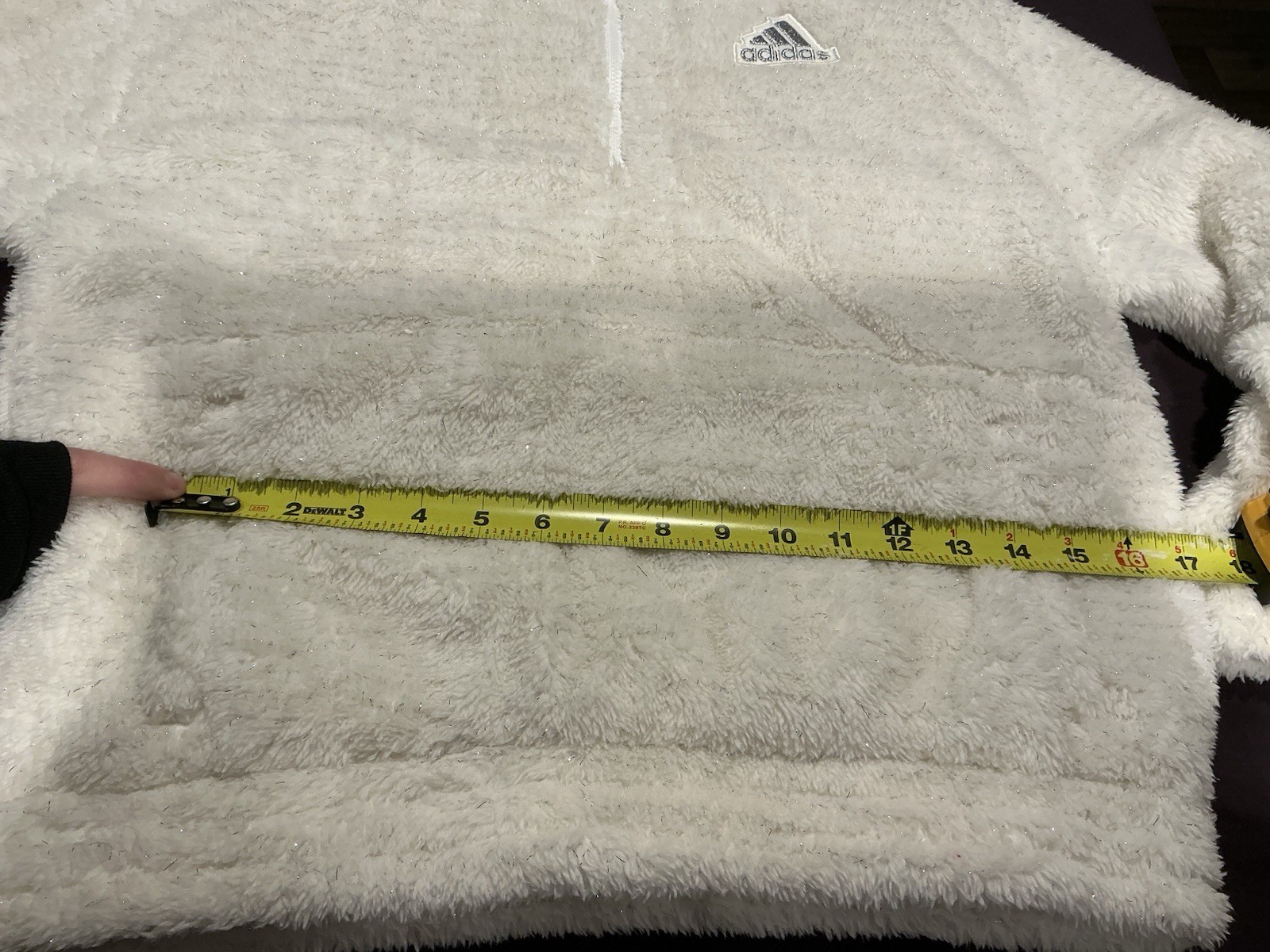 White Glitter Adidas Girls Jacket Size 16 XL