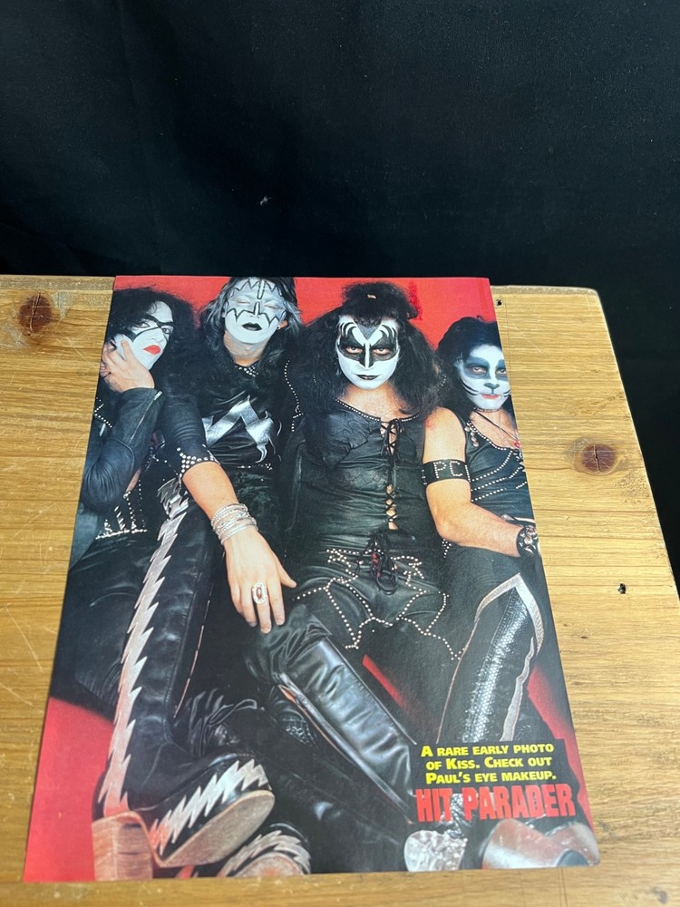 1997 Vintage 8X11 Print CLIPPING RARE EARLY PHOTO OF ROCK BAND KISS GENE SIMMONS