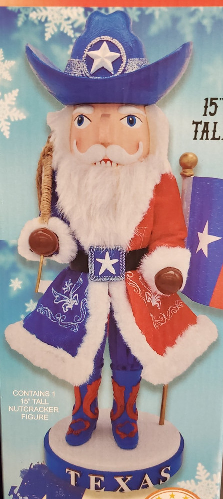 Texas Lonestar Santa Nutcracker - 15 Inch