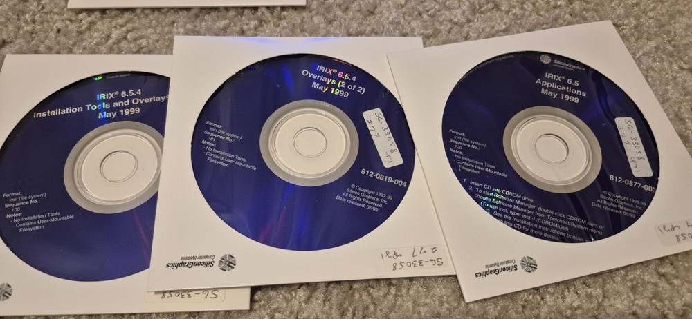 SGI Silicon Graphics IRIX Software Lot , Untested