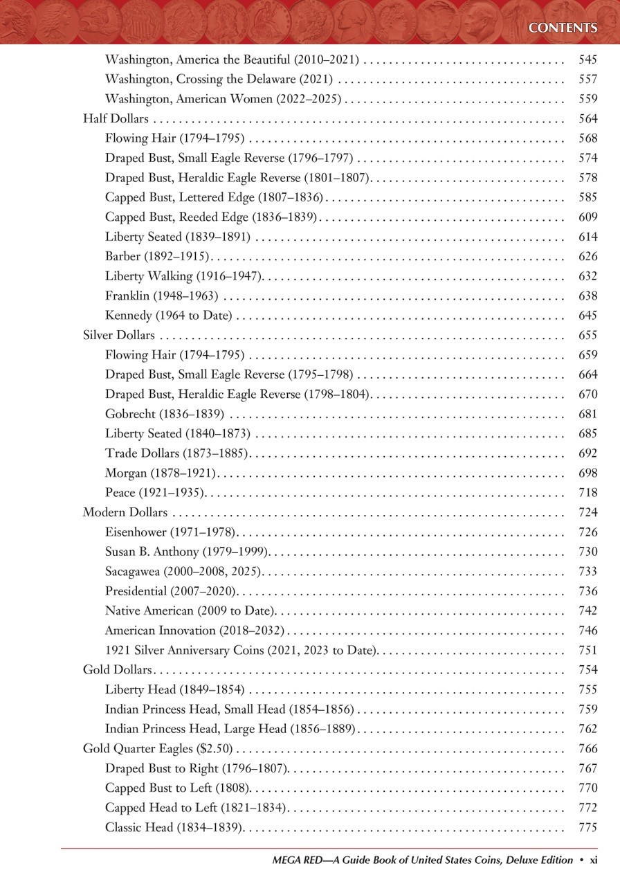 Mega Red Guide Book of U.S. Coins Deluxe 10th Edition Hardcover