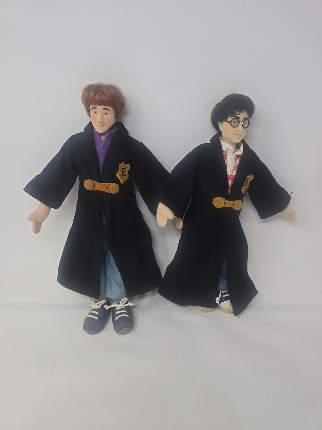 Gund Harry Potter and Ron Weasley Posable Plush Action Figures 2001 -set of two-