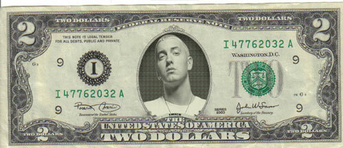 Eminem with 5x7 plaque $2 Dollar Bill Mint! Rare! $1