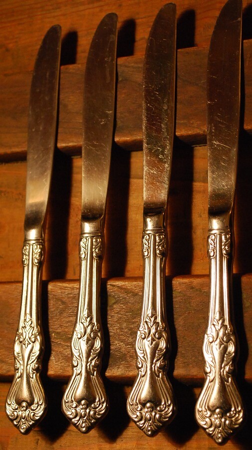 SET 4 DINNER KNIVES Reed & Barton Stainless Steel Flatware MARLBOROUGH 18/10 Exc