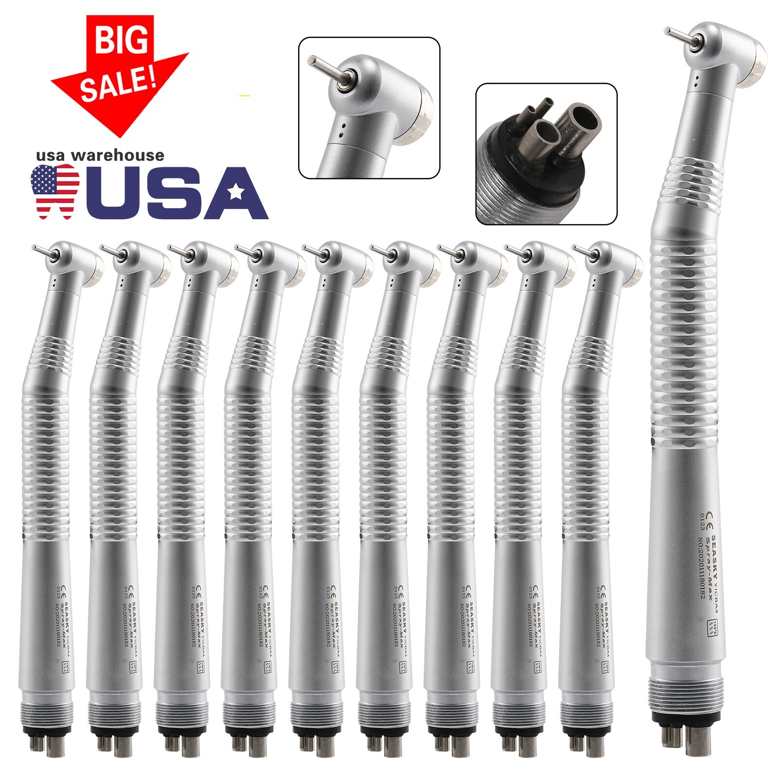 10* NSK PANA MAX Style Dental High Speed Handpiece Push Button 4Hole Air Turbine