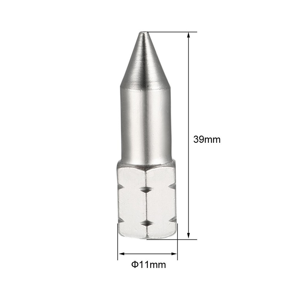 G1/8 Grease Fitting Standard Grease Sharp Type Nozzle Silver Tone 4 Pcs