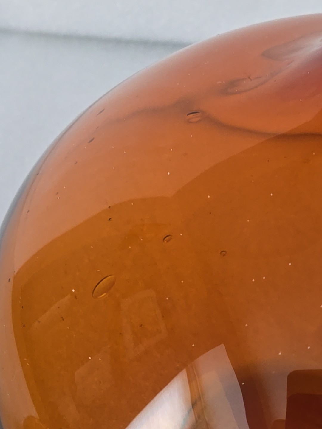 Blenko Orange Amber Glass Decanter Mushroom Stopper 14"