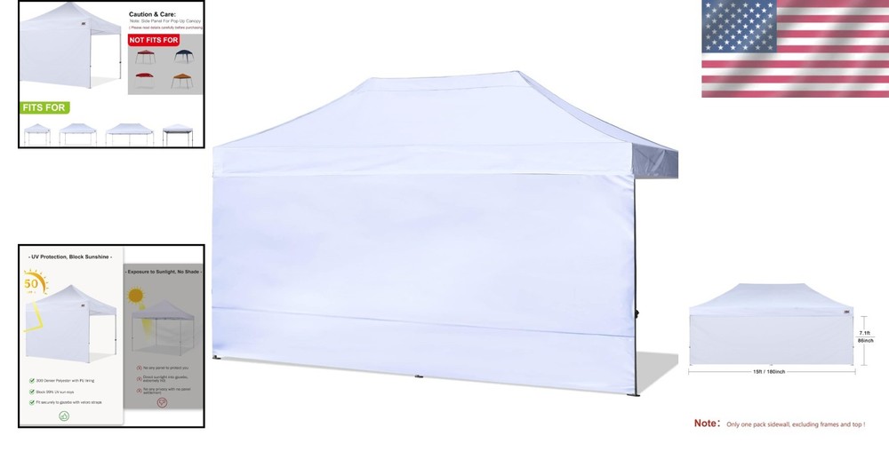High-Quality 10x20 FT White Polyester Sidewalls - Waterproof & UV-Blocking
