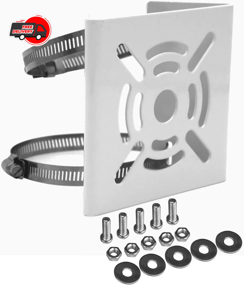 Universal Vertical Pole Mount for Security Camera Solid Metal Bracket with Loops