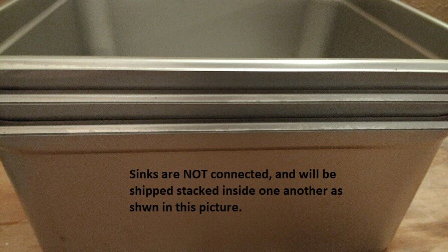 4 LARGE Compartment Concession Sinks, 3 Dish & 1 Hand Washing Sink