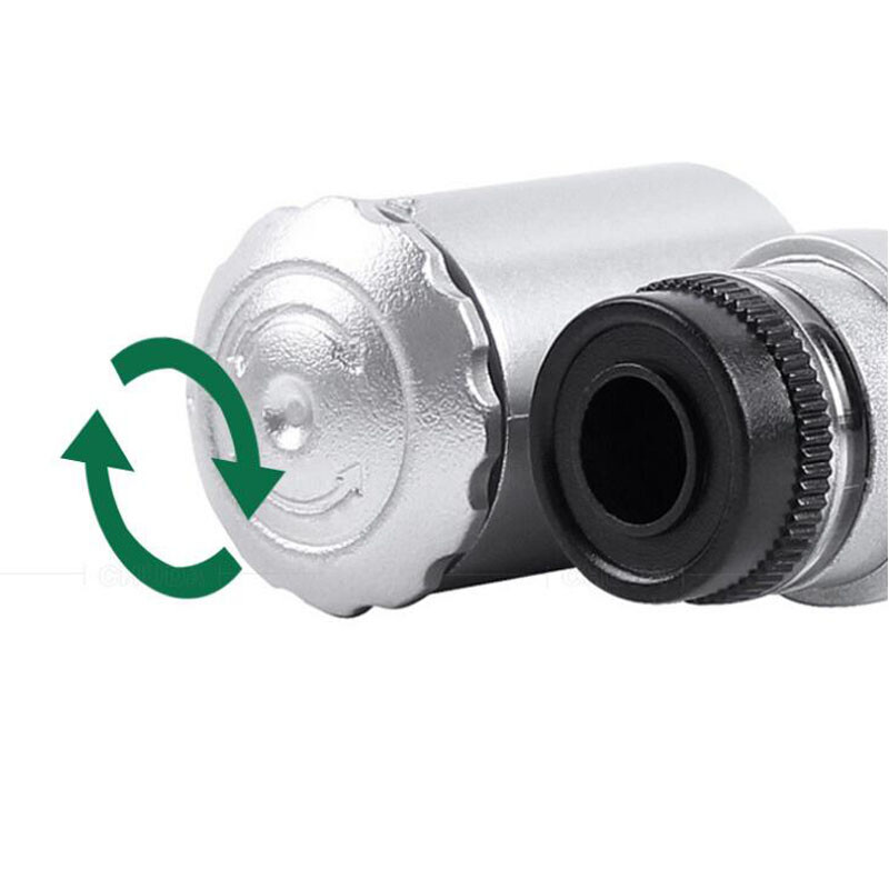 60X document Mini LED UV Light Illuminated Pocket Microscope Loupe Magnifier