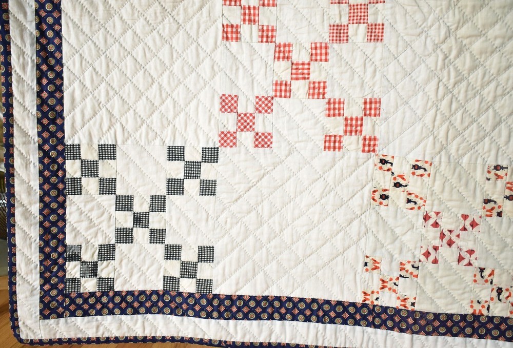 Vintage Double Nine Patch Antique Quilt, Mint Condition ~Signed & Dated "1964"!