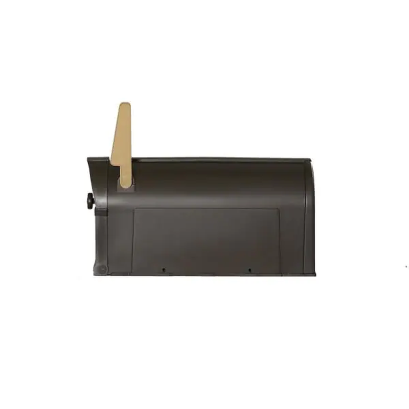 Postal Pro Post-Mount Hampton Mailbox in Bronze with Gold Lettering