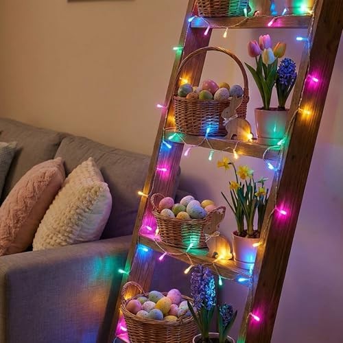 30 LED Easter String Lights - 11.5Ft Colored Battery Mini Light with 8 Pastel