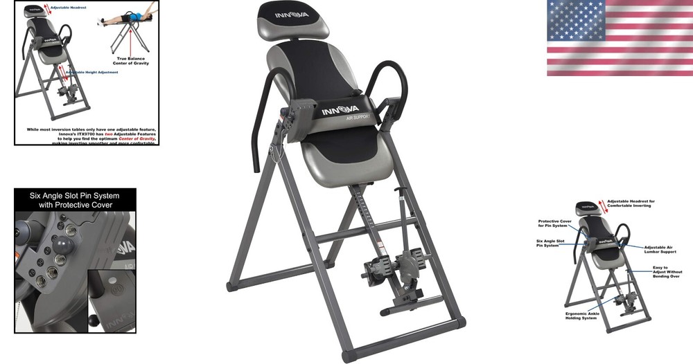 Innova Inversion Table with Air Lumbar Support - Adjustable & Ergonomic Design