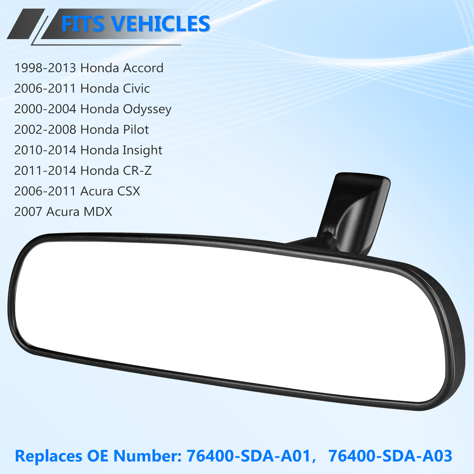New Interior Rear View Mirror for 2006-2011 Honda Civic 1.8L Coupe & Sedan