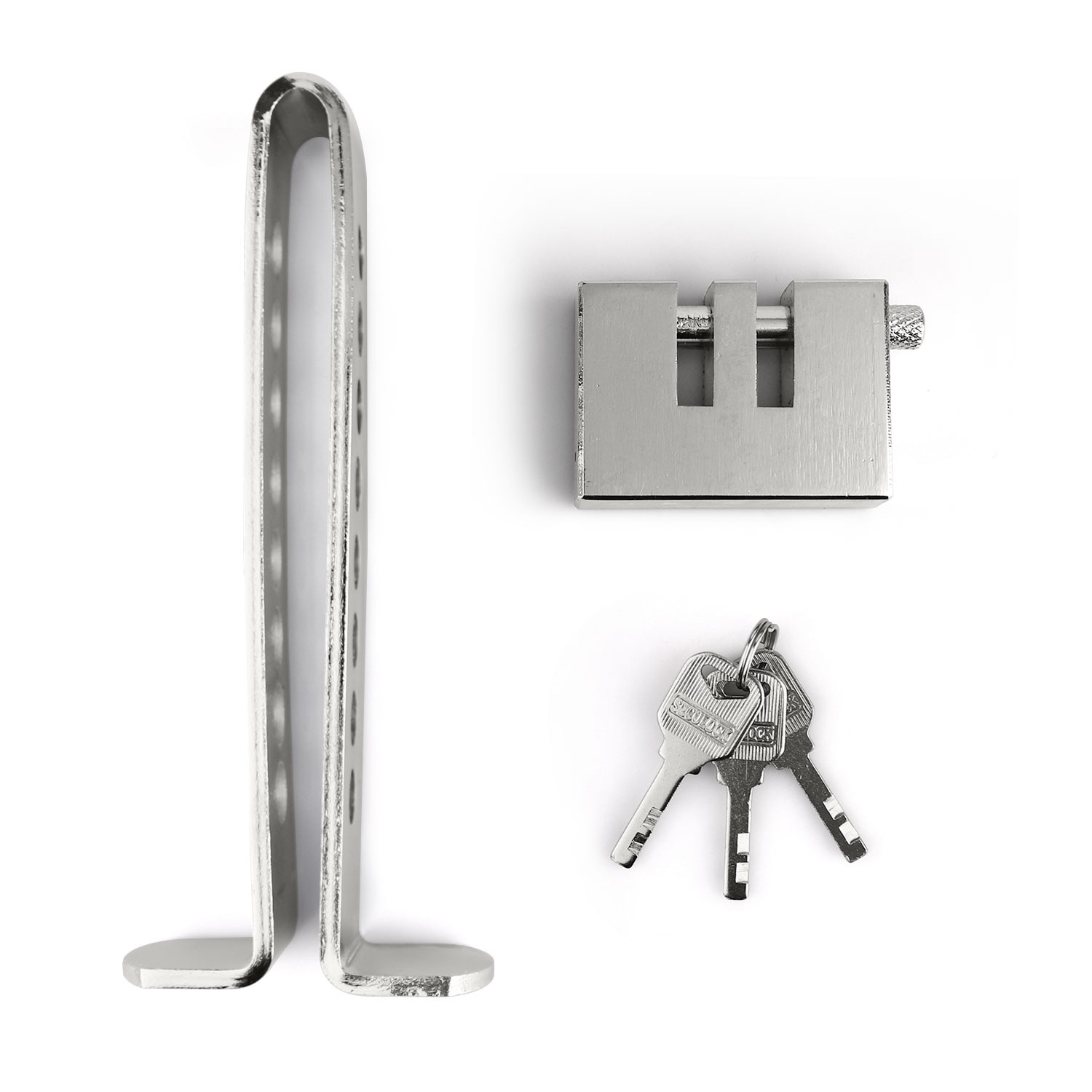 Stainless Steel Brake Pedal Lock Security Car Auto Clutch Lock Anti-theft W/3Key