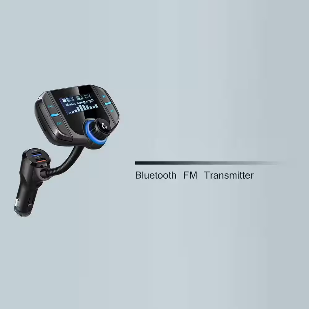 Bluetooth FM Transmitter Wireless Radio Adapter Car Kit with Display Dual USB Po