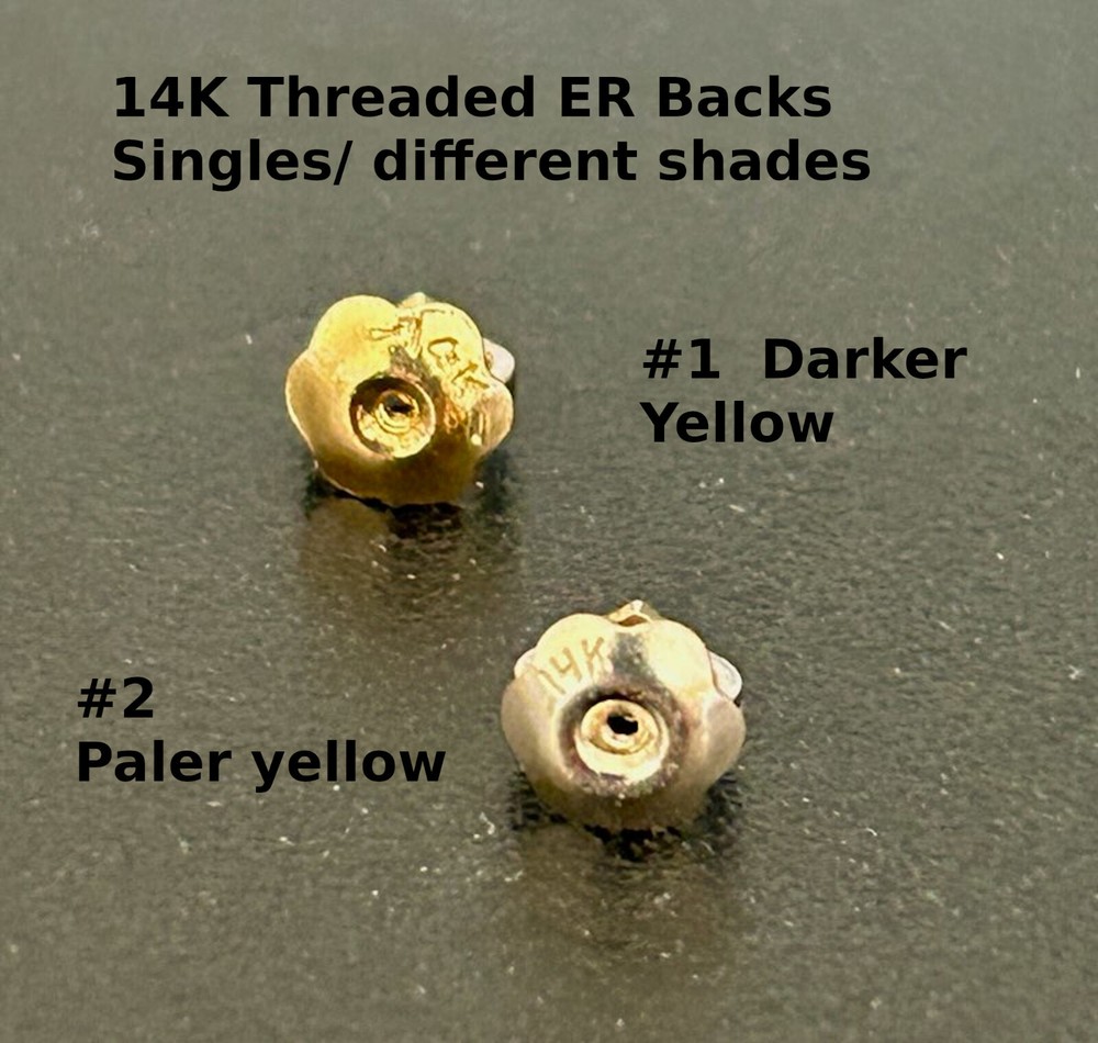 14KY GOLD THREADED EARRING BACKS/ singles