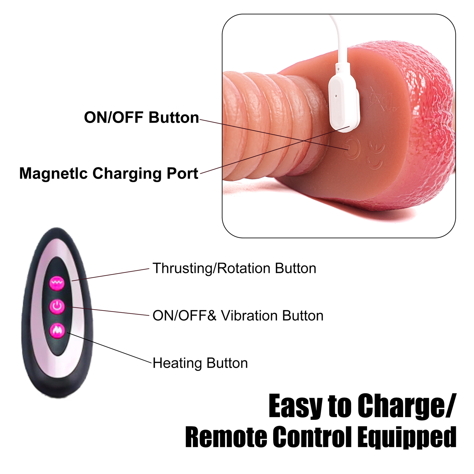 Automatic 5 Thrusting Dildo Sex Machine for Women Hands-Free Sex Toys Heating US