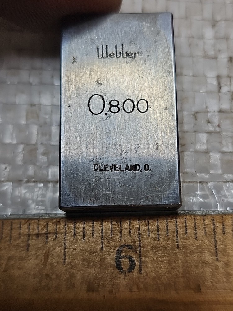 WEBBER .800" RECTANGULAR GAGE BLOCK