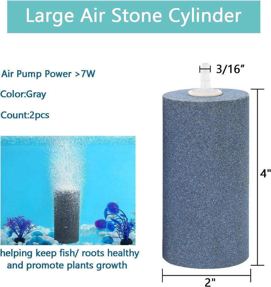 Large Aerator Bubble Diffuser 4"x2" - 2 Pack for Aquariums & Hydroponics