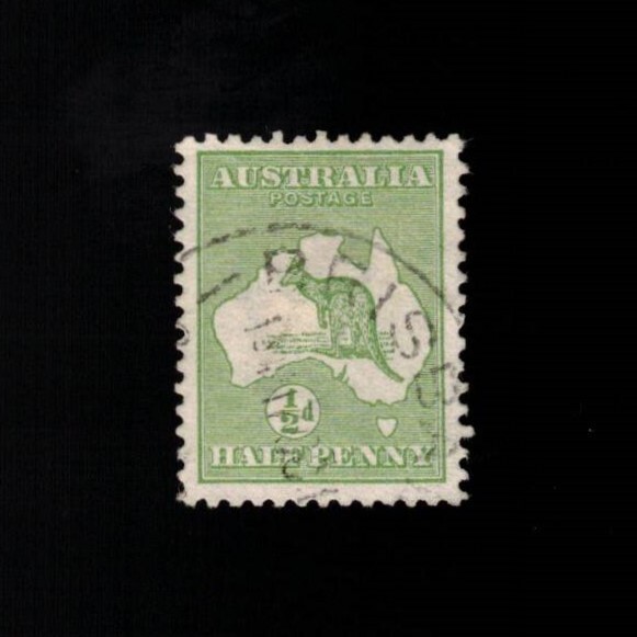 Australia, Scott 1, Kangaroo & Map, 1913, used