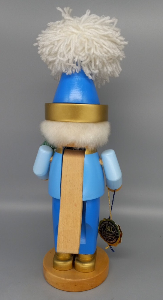 SIGNED - Steinbach Chubby Blue Santa - 12" German Nutcracker - S1740