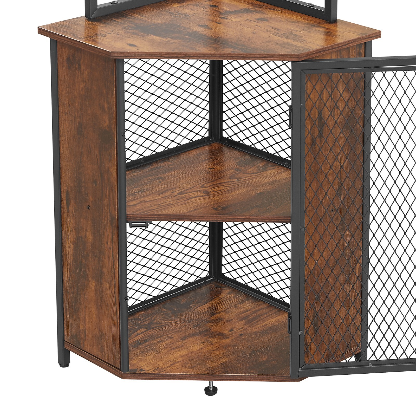 5-Tier Corner Shelf Tall Bookcase Storage Cabinet with Wine Rack Display Rack