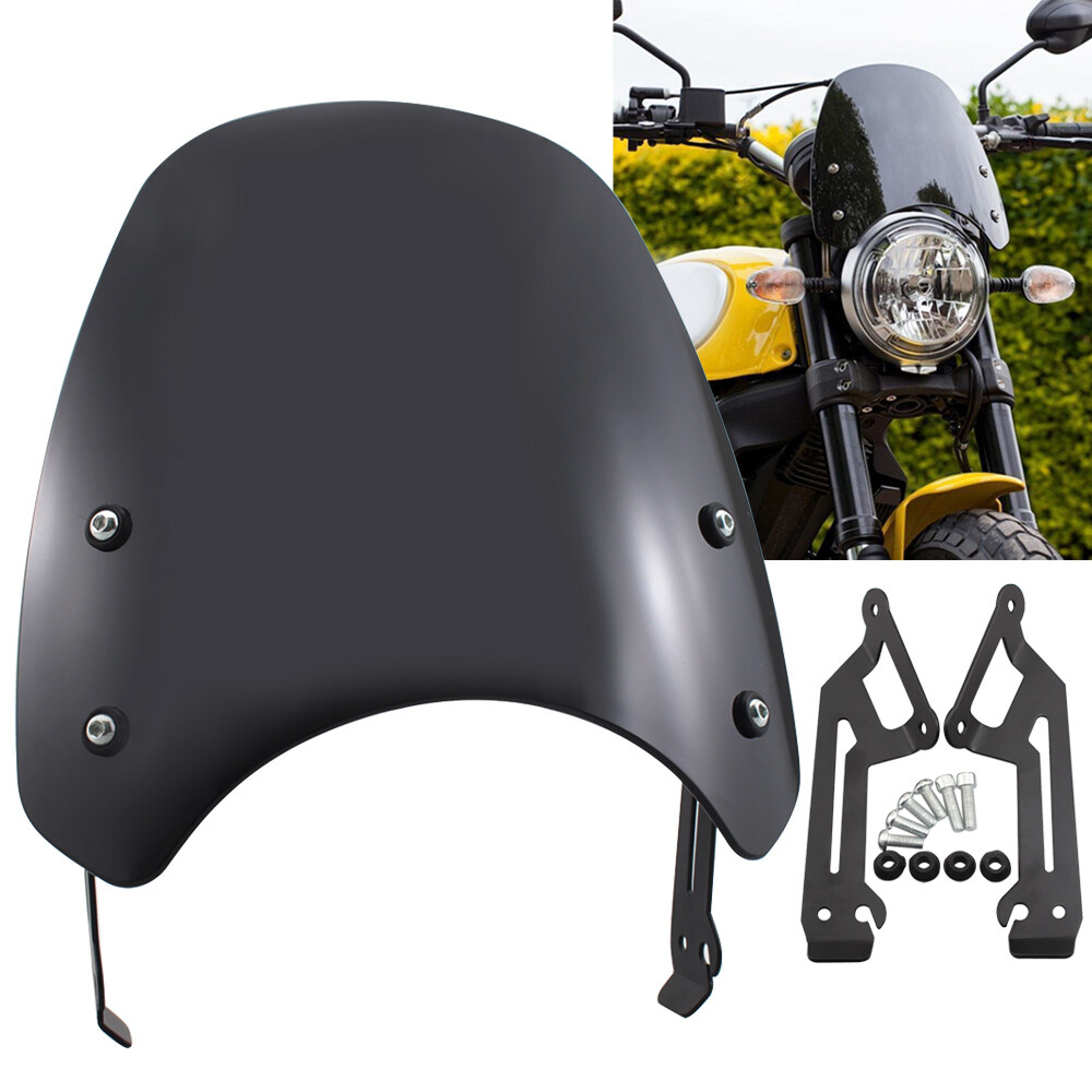 Motorcycle Black Windscreen Windshield Screen Protection For	Ducati Scrambler