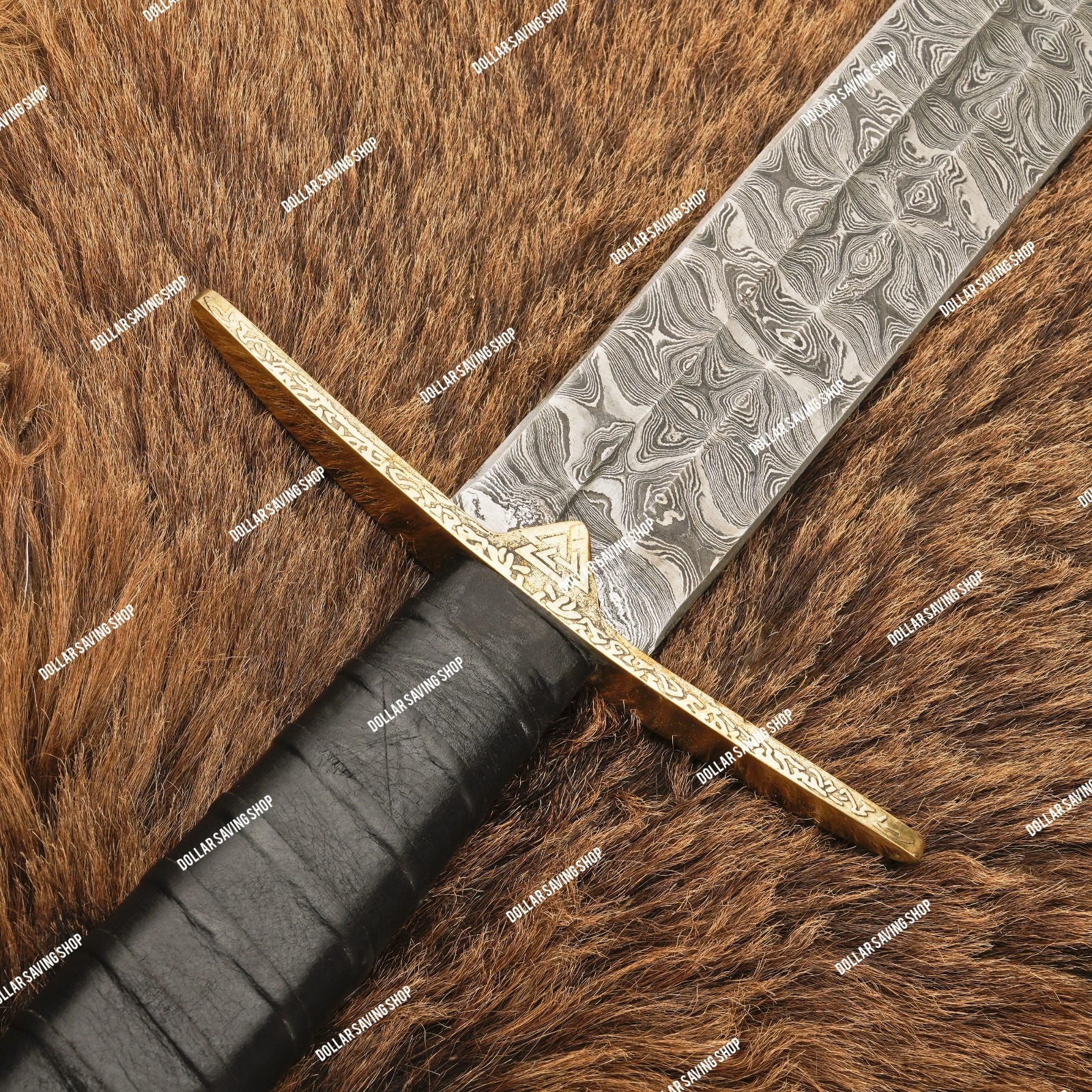 Damascus Steel Viking, Einherjar Blade of Valhalla / Norse Inspired long sword.
