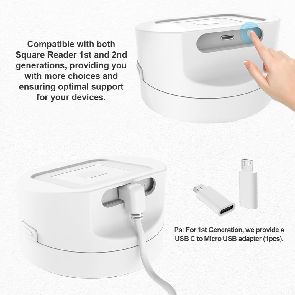 Dock for Square Reader - Compatible with 1St and 2Nd Generation Square Reader, E