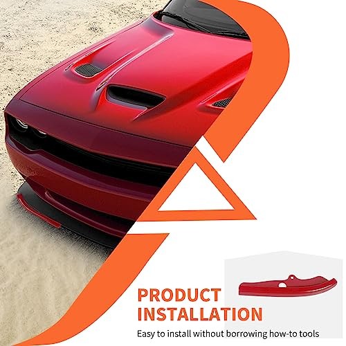 Front Bumper Lip Splitter Protector Cover Compatible with 2015 2016 2017 Red