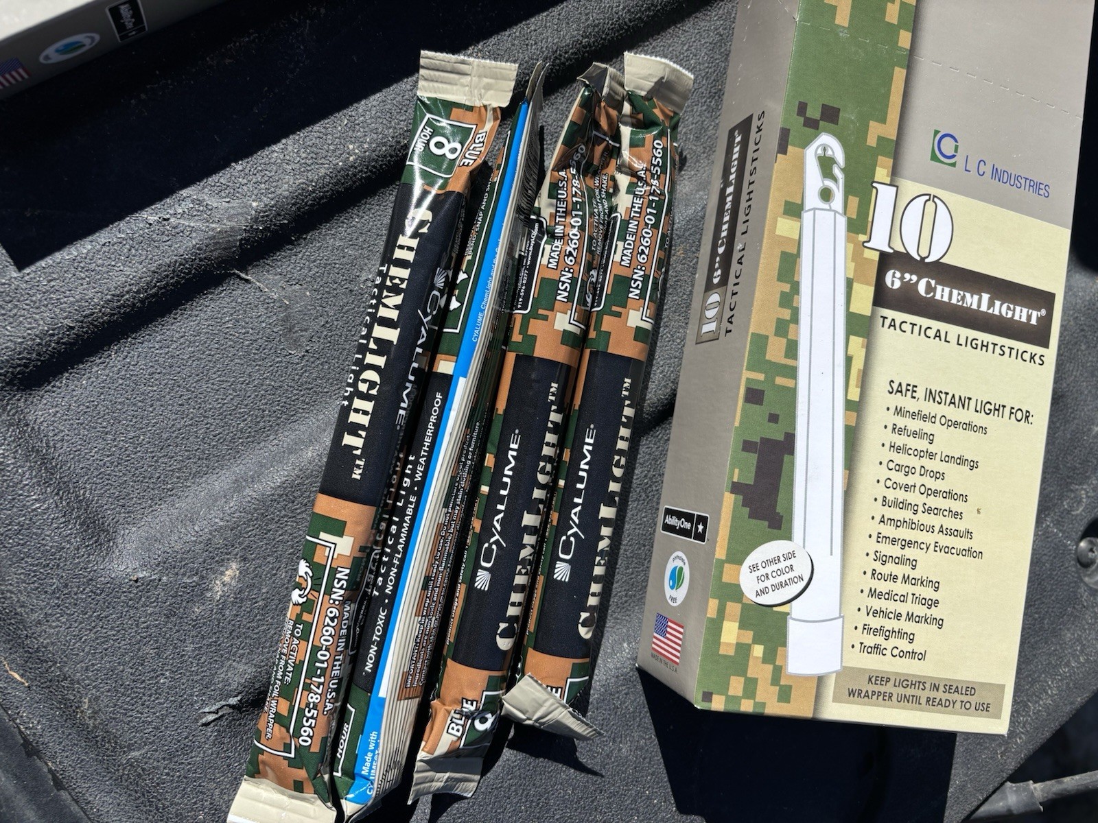 Cyalume Chem Lights 6-inch Ultra Bright Blue Sticks 10 Pack Survival Gear