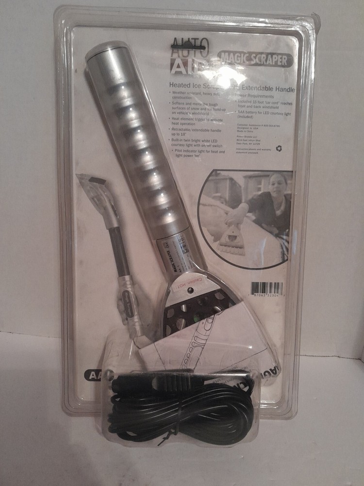 Auto Aid Heated Ice Scraper With Extendable Handle