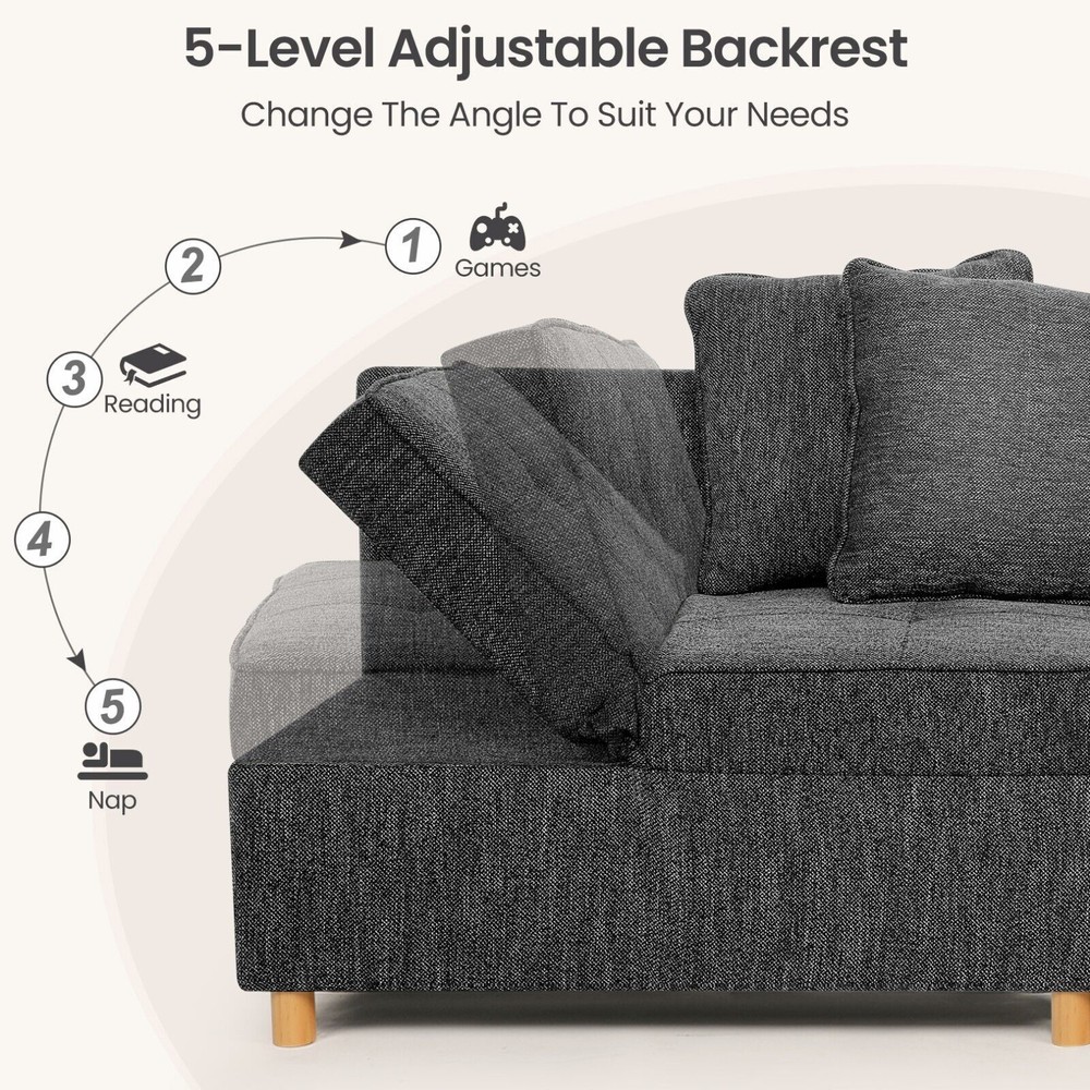 Folding Ottoman Sofa Bed, Convertible Chair 4-in-1 Multi Function Sleeper Sofa🔥