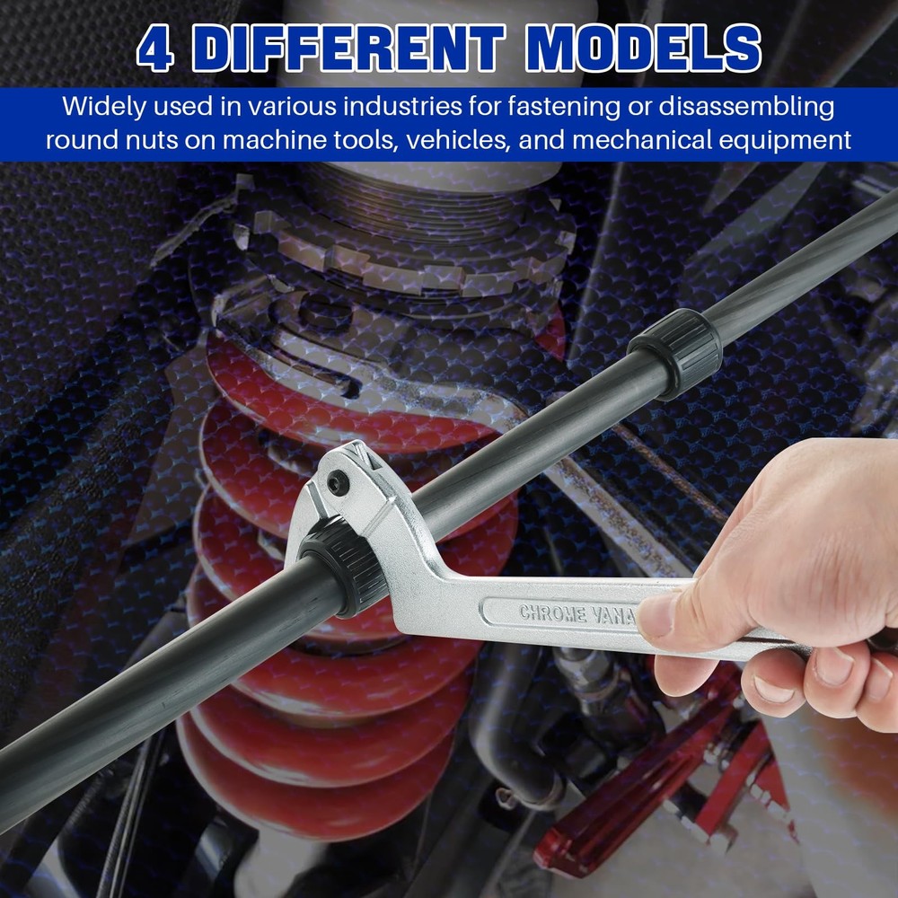 8PCS Adjustable C Pin Spanner Hook Wrench Tool Set, Chrome Vanadium Spanner N...
