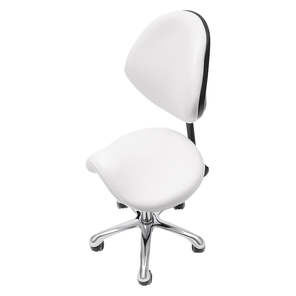 Ergonomic Saddle Stool with Adjustable Backrest for Comfort and Mobility