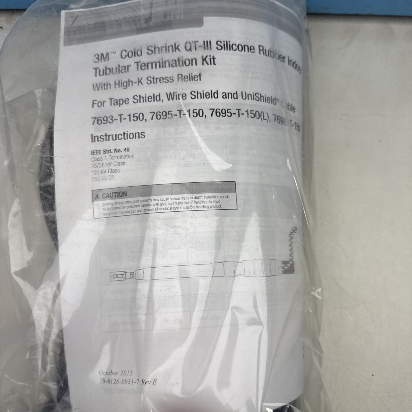 3M 7693-T-150, COLD SHRINK QT-III Termination Kit, 3x Terminations, NEW