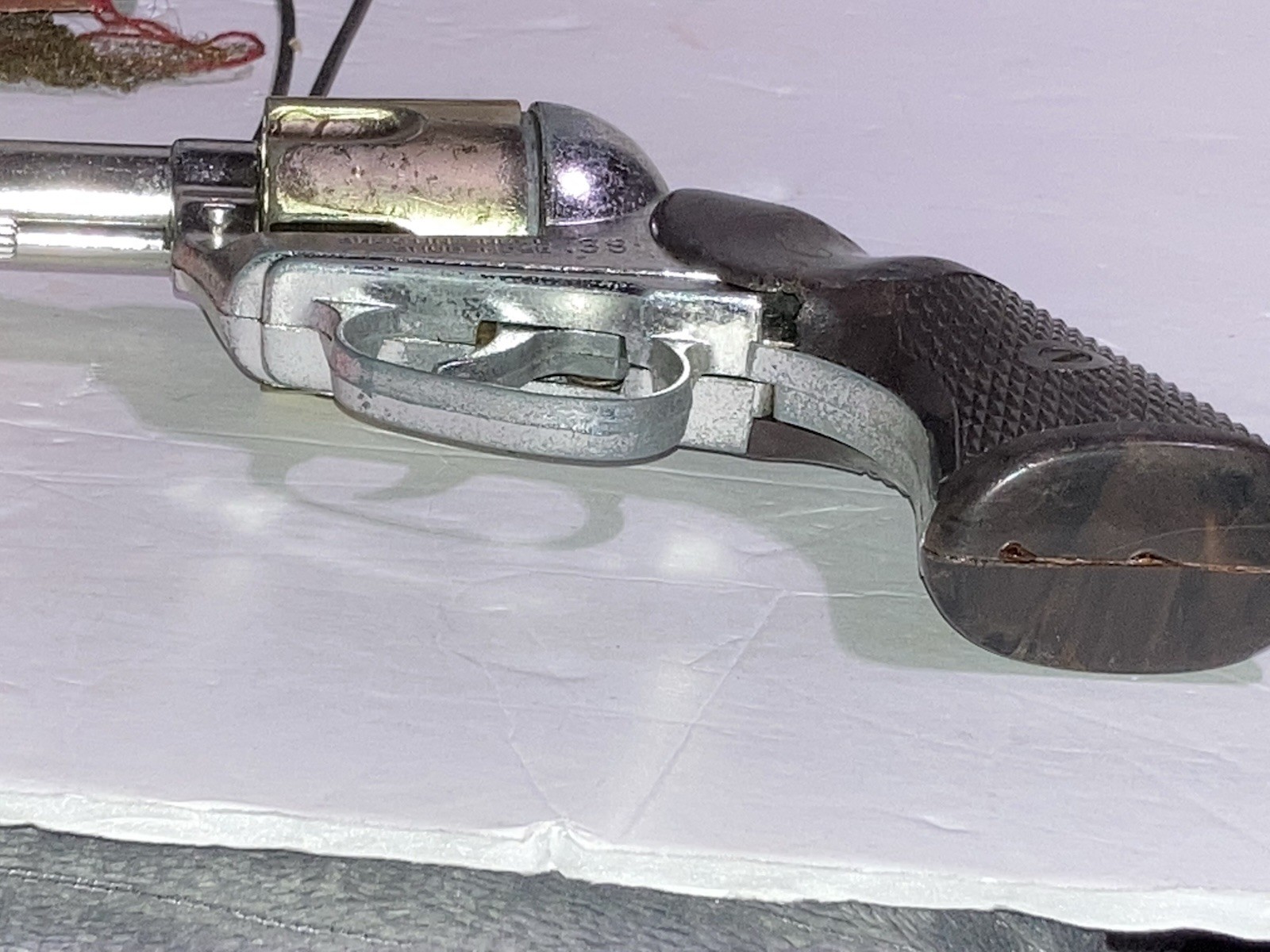 1959 Mattel Shootin' Shell Snub-Nose 38 Toy & Holster, Badge & Papers In Box