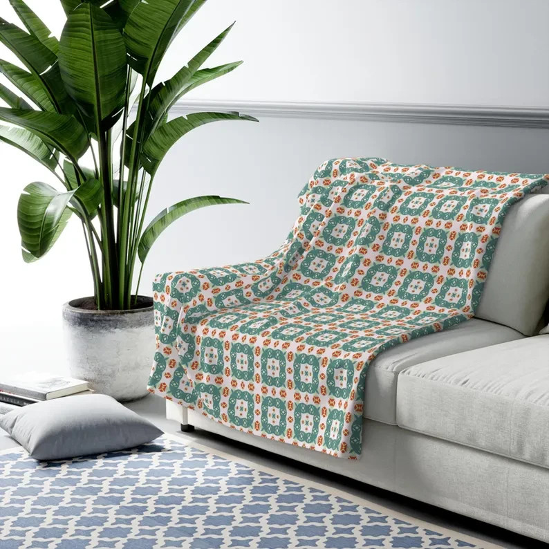 Charming Nordic Inspired Pattern Blanket Cozy Folk Style