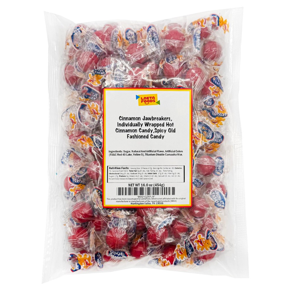 Cinnamon Jawbreakers | 1 Pound Bag | Individually Wrapped Hot Cinnamon Candy ...