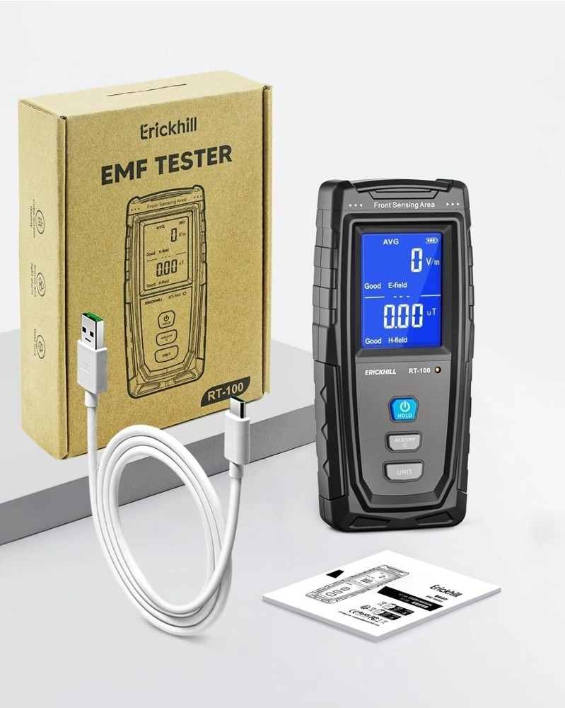 ERICKHILL EMF Meter, Detects Electric and Magnetic Fields, Handheld Digital