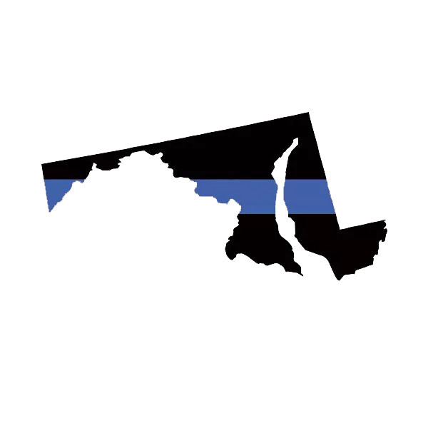Maryland State Shaped The Thin Blue Line Sticker
