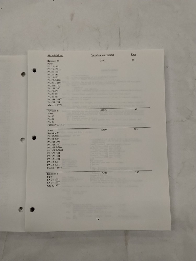 Piper Aircraft Type Specifications Manual-Copy